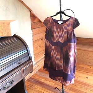 Jessica Simpson Blue Orange Sheath Babydoll Quilted Dress, EUC, XS